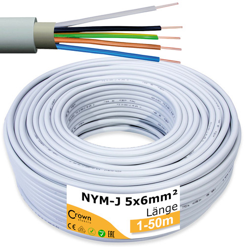 Nym kabel 5x6mm 1m - -, 50m